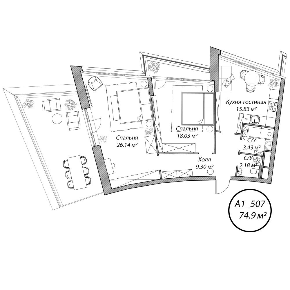 Планировка 3-комн.