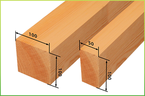 От деревянного бруска размером 70 см. Брус 100х100 фото в разрезе.