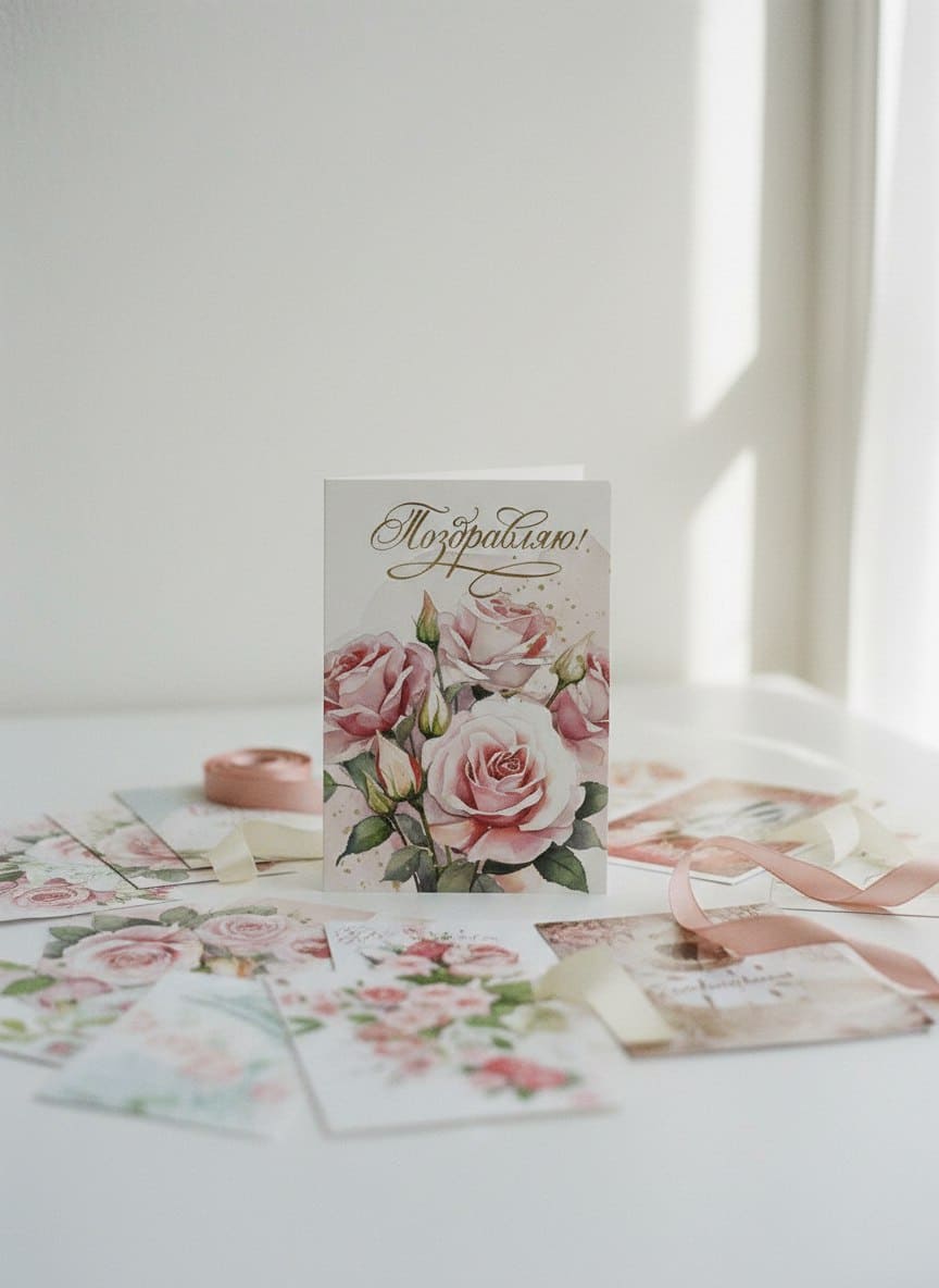 Открытка (на выбор) с подписью 1