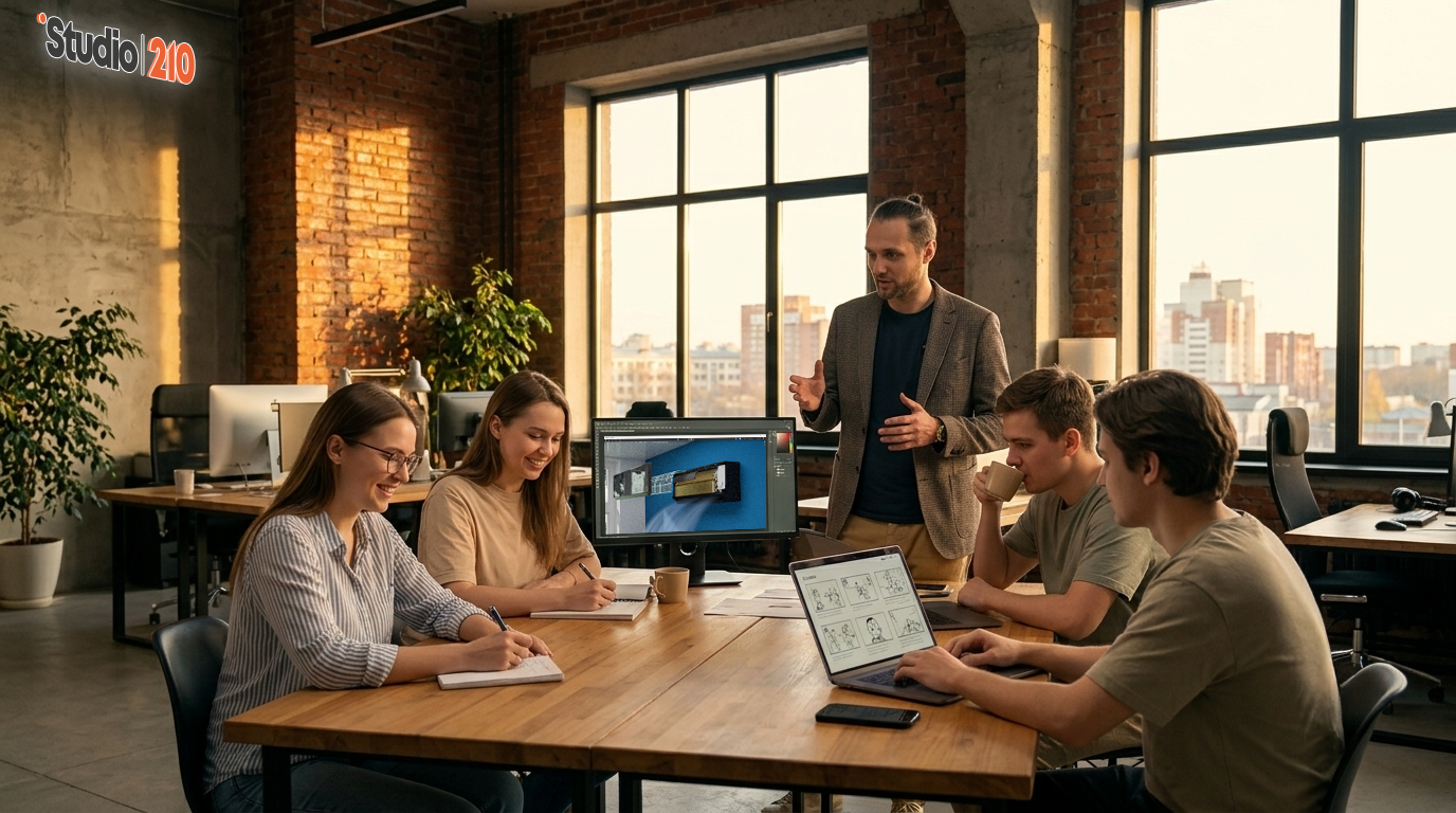 Команда ICON Studio за обсуждением анимационного проекта
