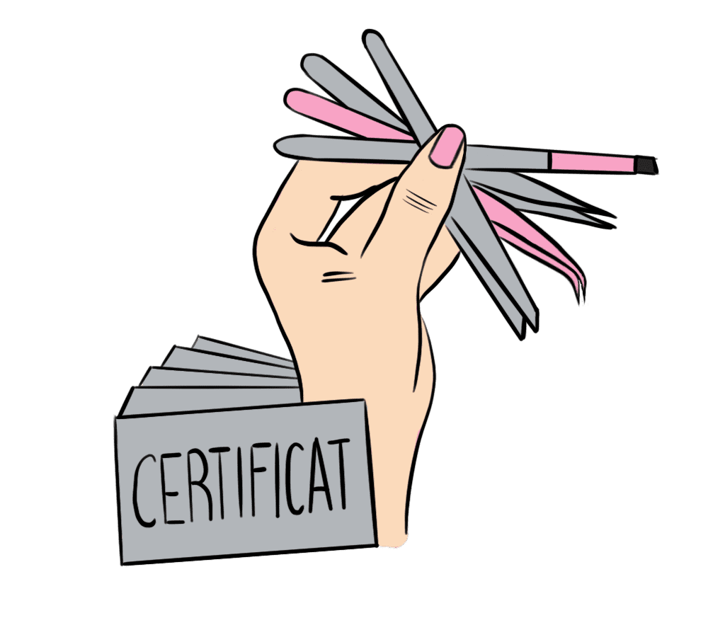 Иллюстрация, пинцеты, сертификат