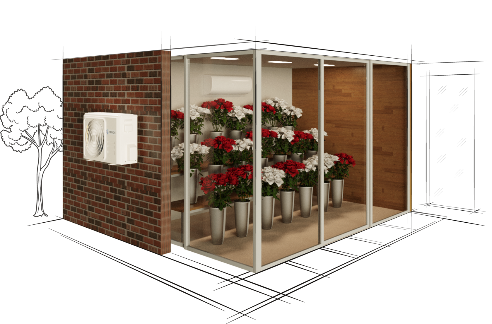 Передовые сплит-системы GERDA для магазина цветов.