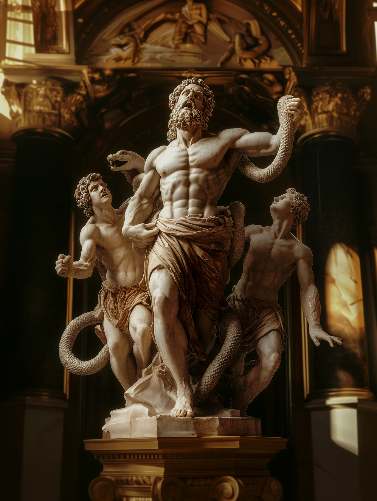 Иллюстрация по мотивам скульптуры «Лаоко́он и его сыновья»