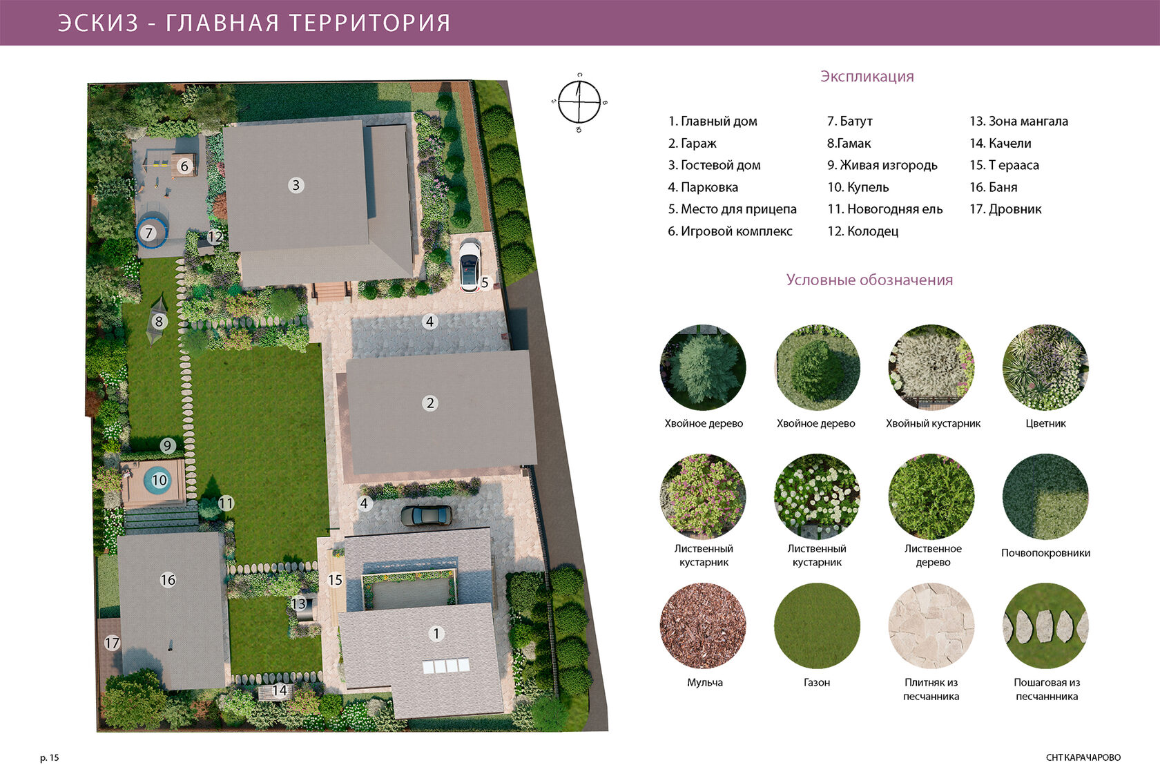 Визуализация ландшафтного проекта 60 соток, Конаково