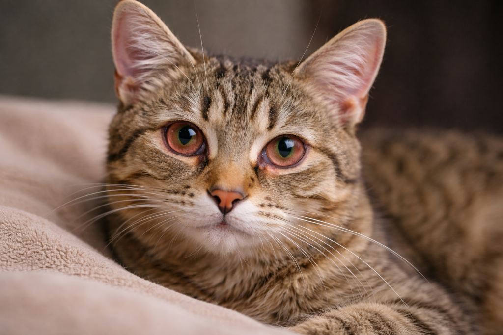 Почему у кошки могут покраснеть глаза