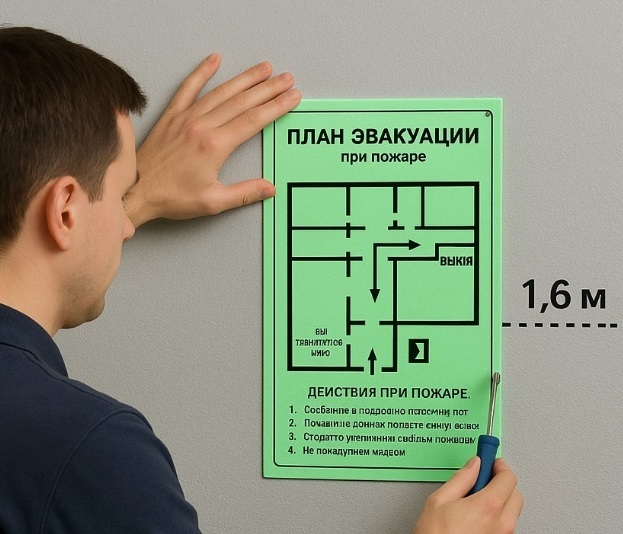 план эвакуации на какой высоте