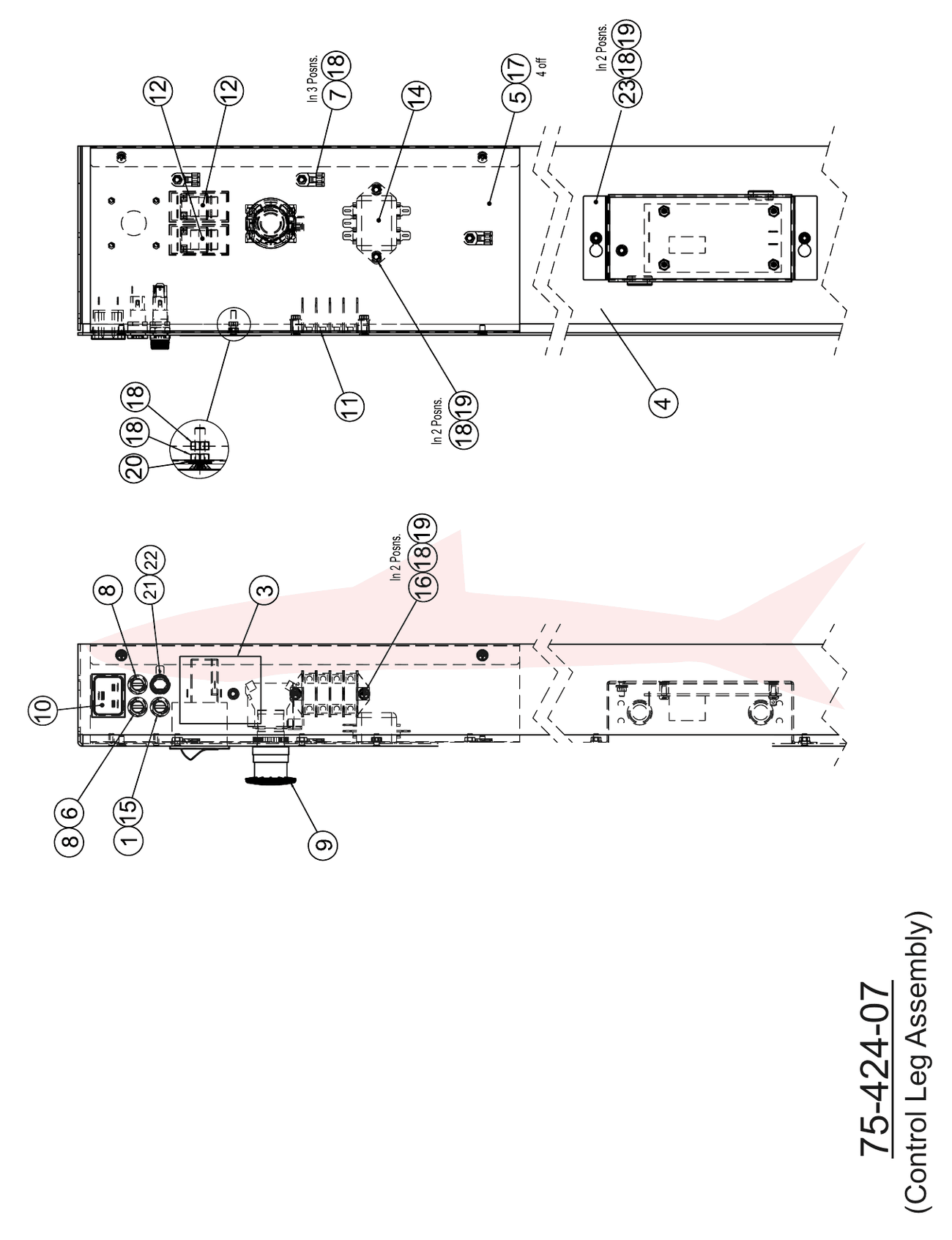 Morgana AutoCreaser Pro 50 75-424-07 Control Leg Assembly — схема деталей