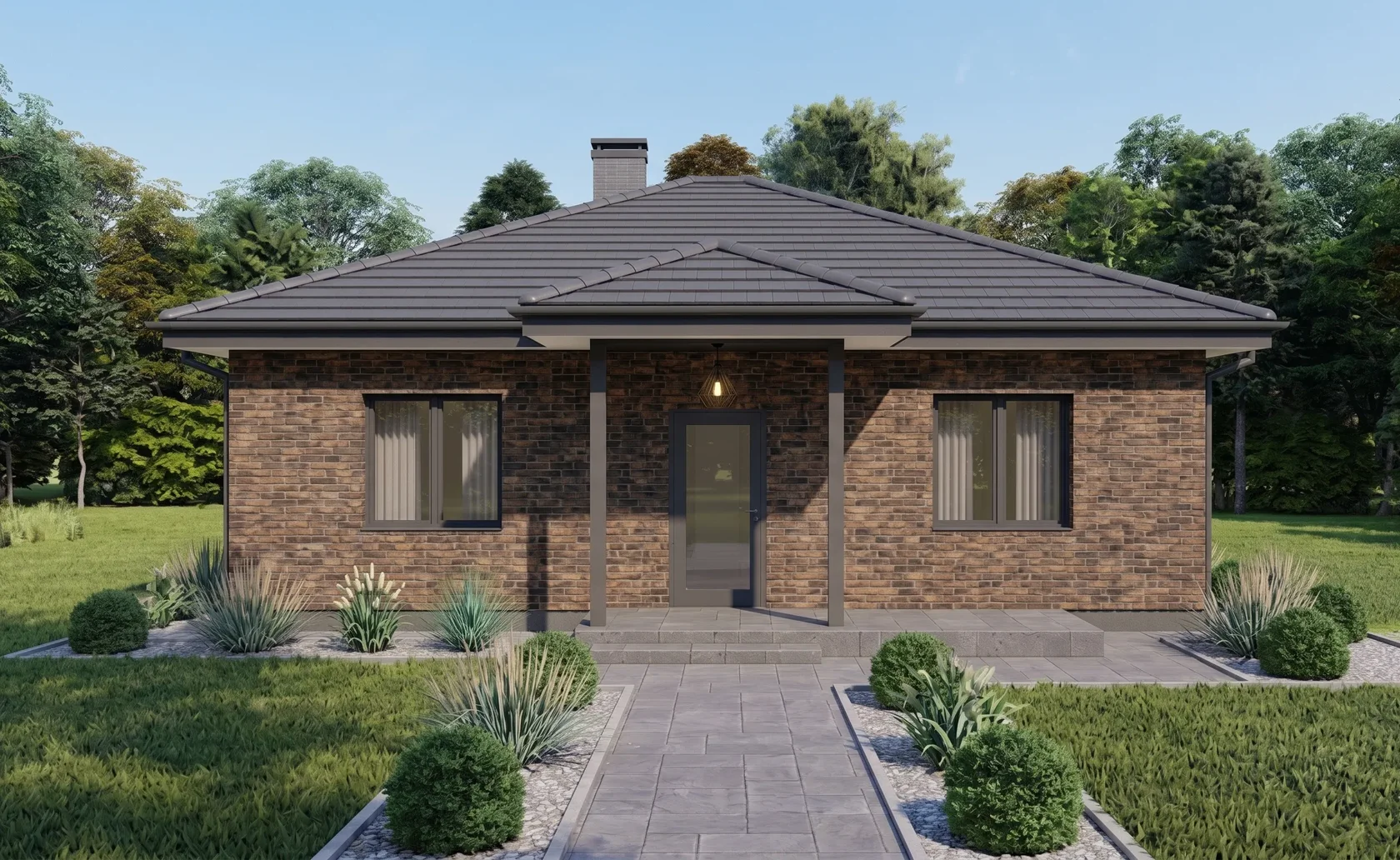 Проект одноэтажного дома 1-91 — 91 м²