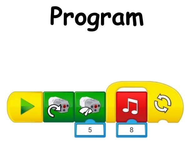 Программа для модели «Уборщик» в блоках WeDo 2.0