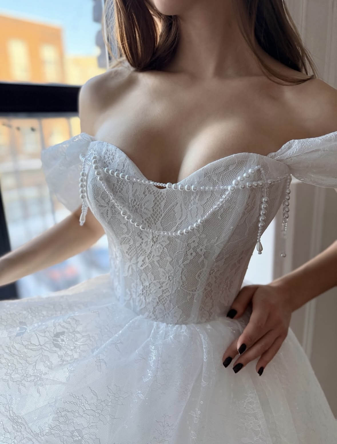 свадебное платье с красивым корсетом