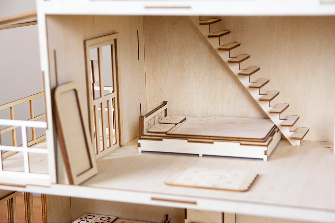 Домик для кукол, 3 этажа из фанеры