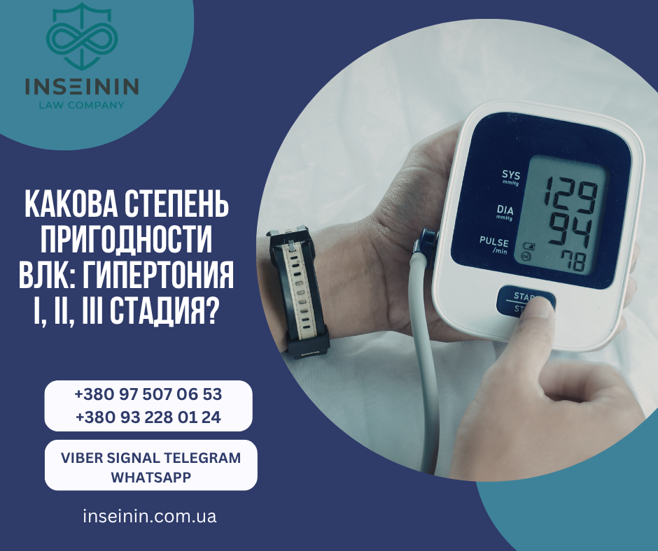Какова степень пригодности ВЛК: гипертония I, II, III стадия?