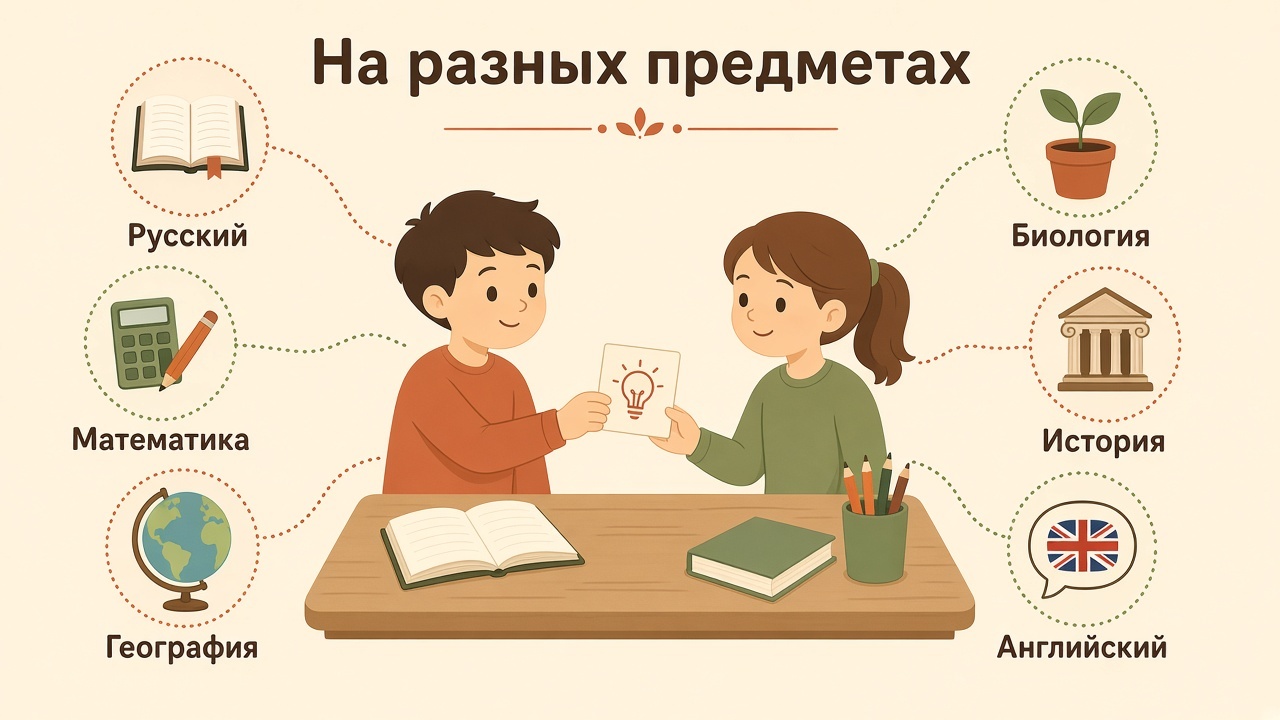 Одна и та же очередность в паре на русском, математике, географии, биологии, истории и английском