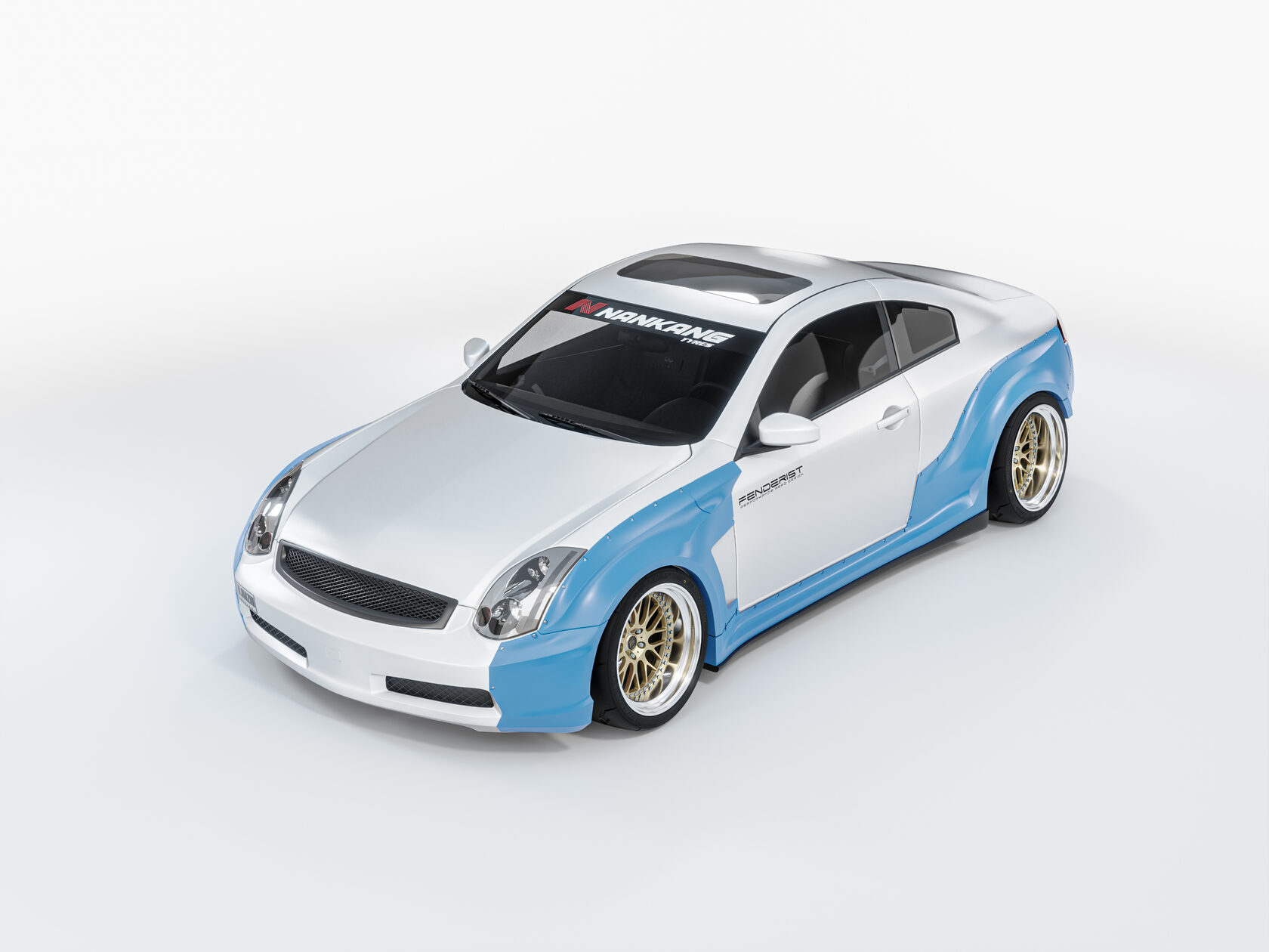 FENDERIST SPEC S Fender Flares Set / WIDE BODY KIT INFINITI G35 COUPE / NISSAN SKYLINE V35 2003-2007