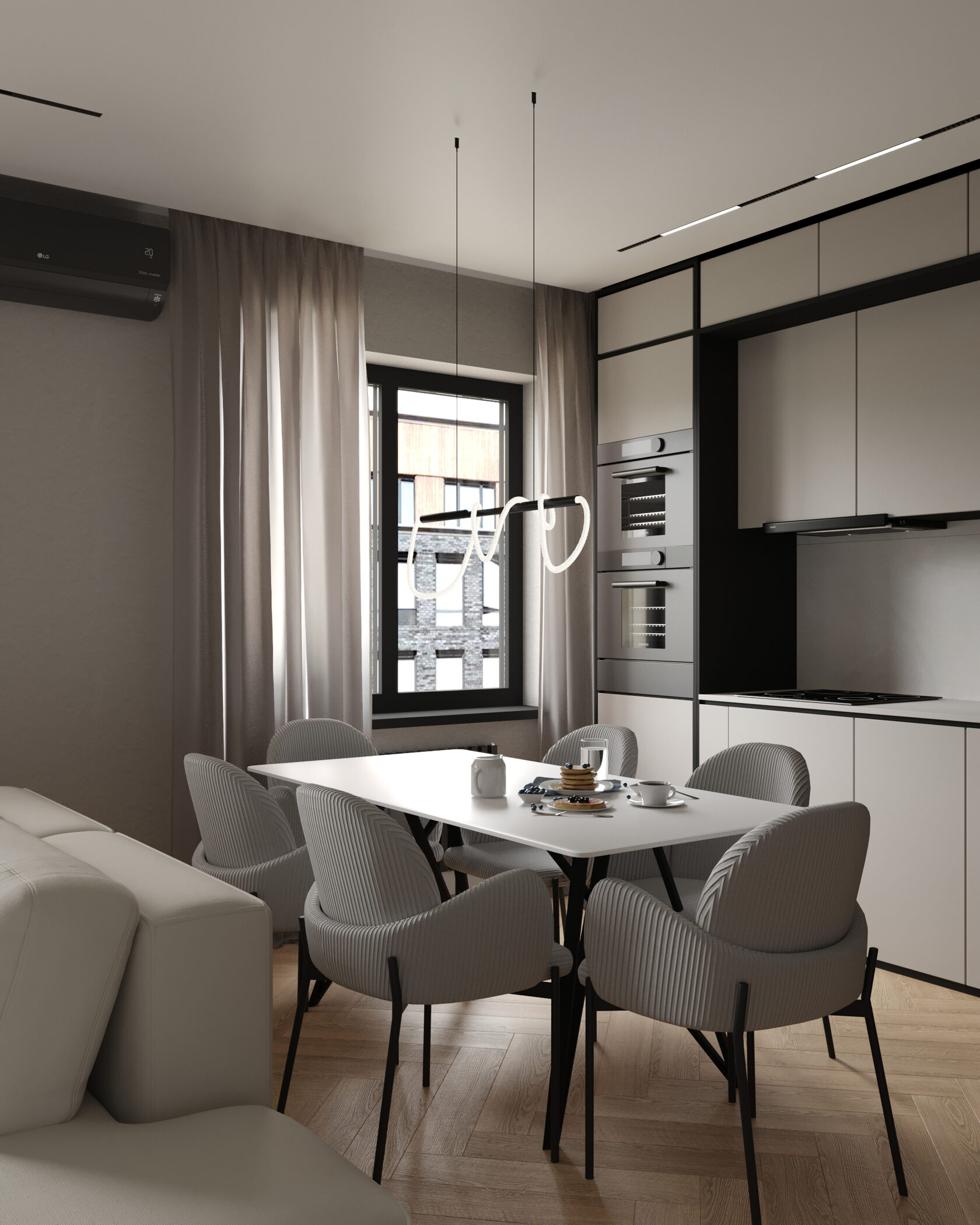 кровать с панелями на стене в квартире в дубае дизайн проект