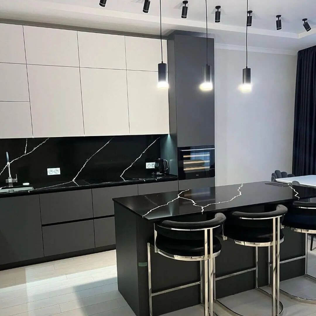 Кухня на заказ в Москве серая 