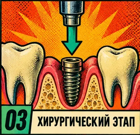Хирургический этап имплантации