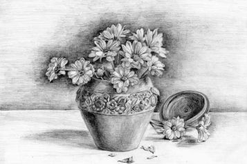 Как нарисовать букет цветов в вазе правильно?