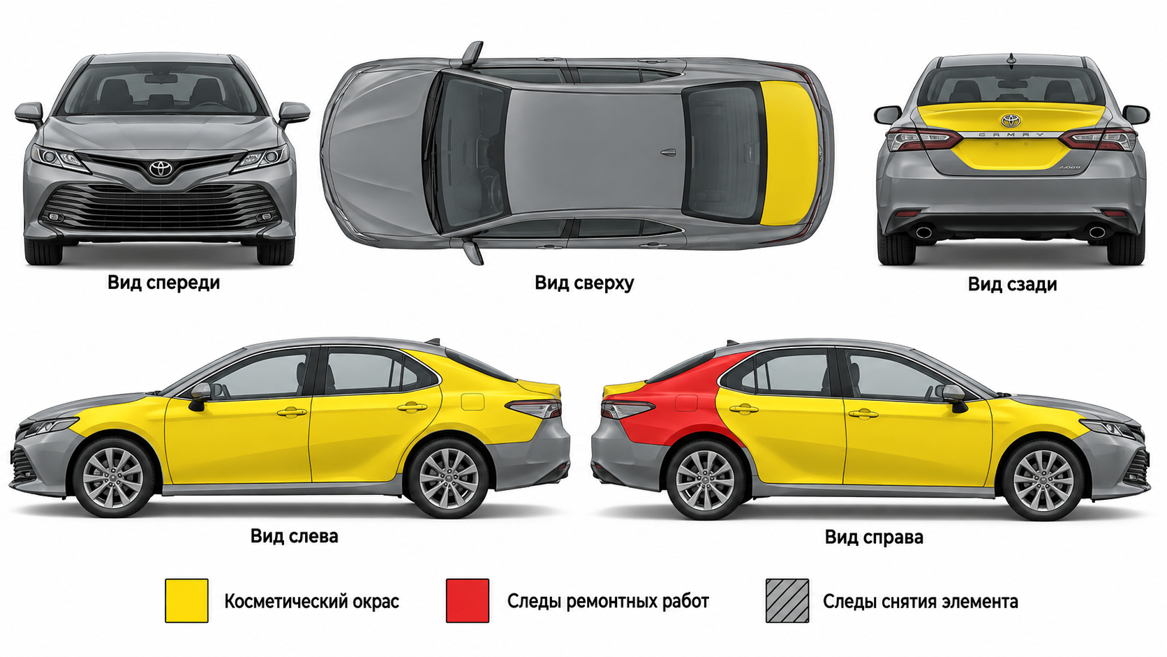 Карта ЛКП Toyota Camry XV70