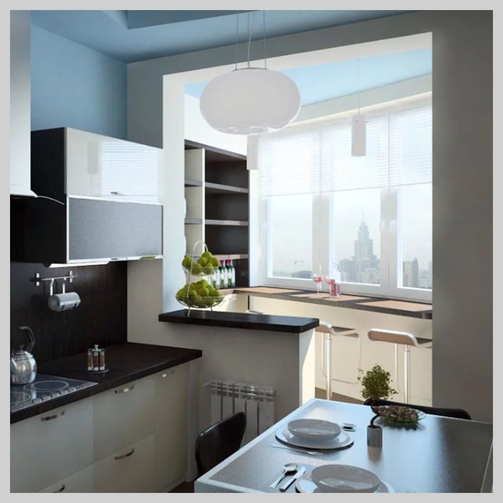 Кухня соединить с балконом дизайн фото