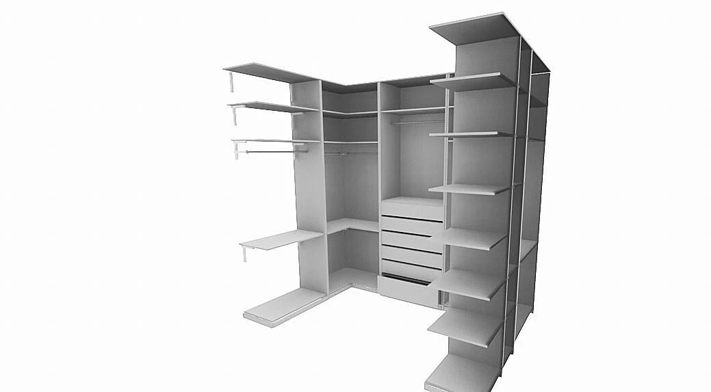 Гардеробная «Квадро»: правый 3D-ракурс