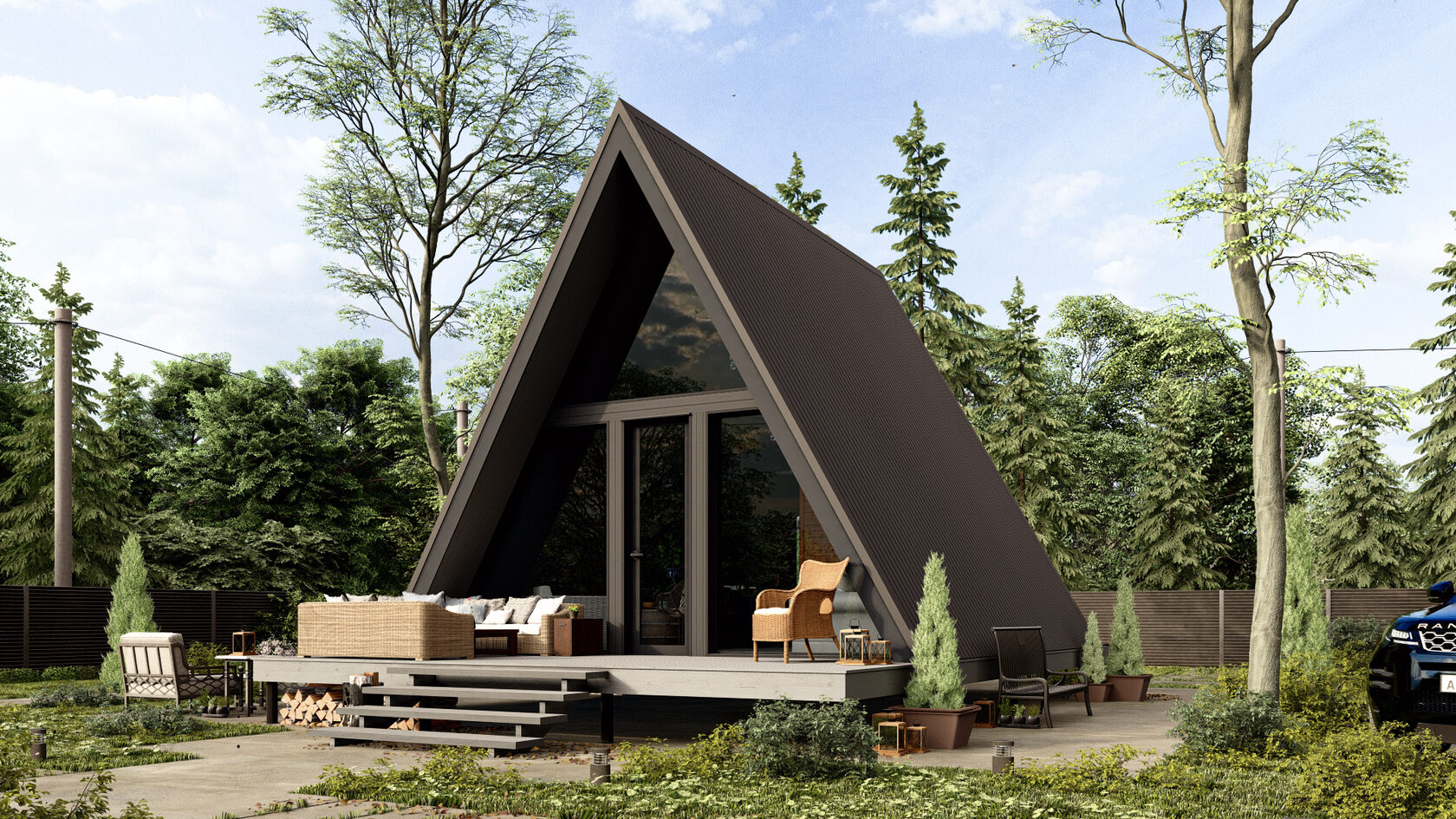 Дом A-frame под ключ - цена строительства от 45 тыс. рублей за м2