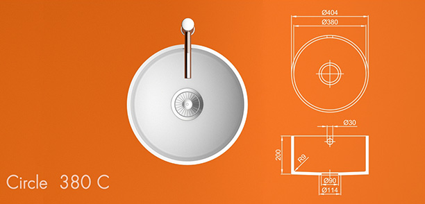 Кухонная мойка Circle 380 C из искусственного камня
