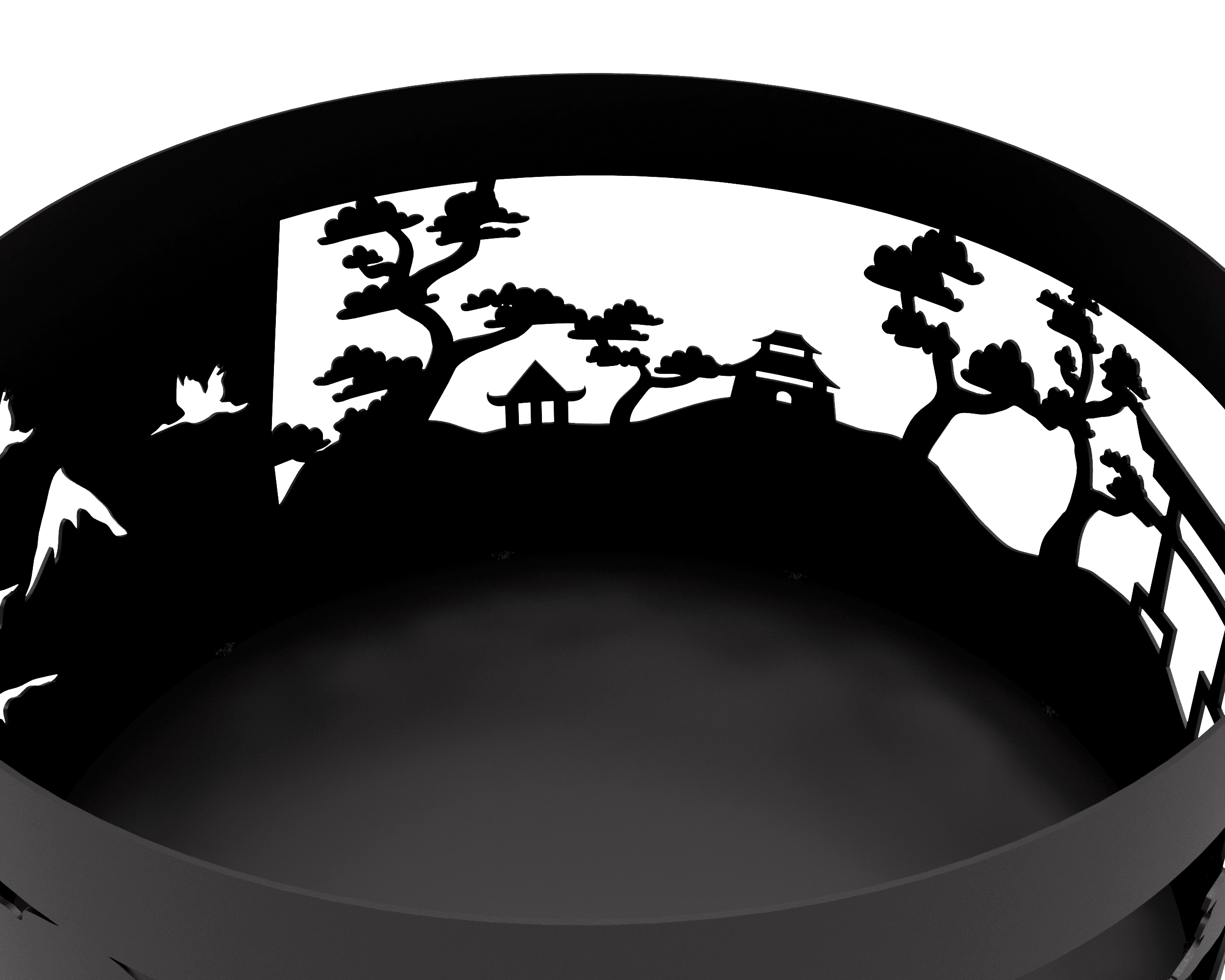 Костровая чаша Япония с узором