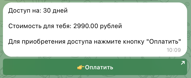 Бот предоставляет способы оплаты - фото