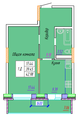 ЖК Волжская тройка планировка однокомнатной квартиры