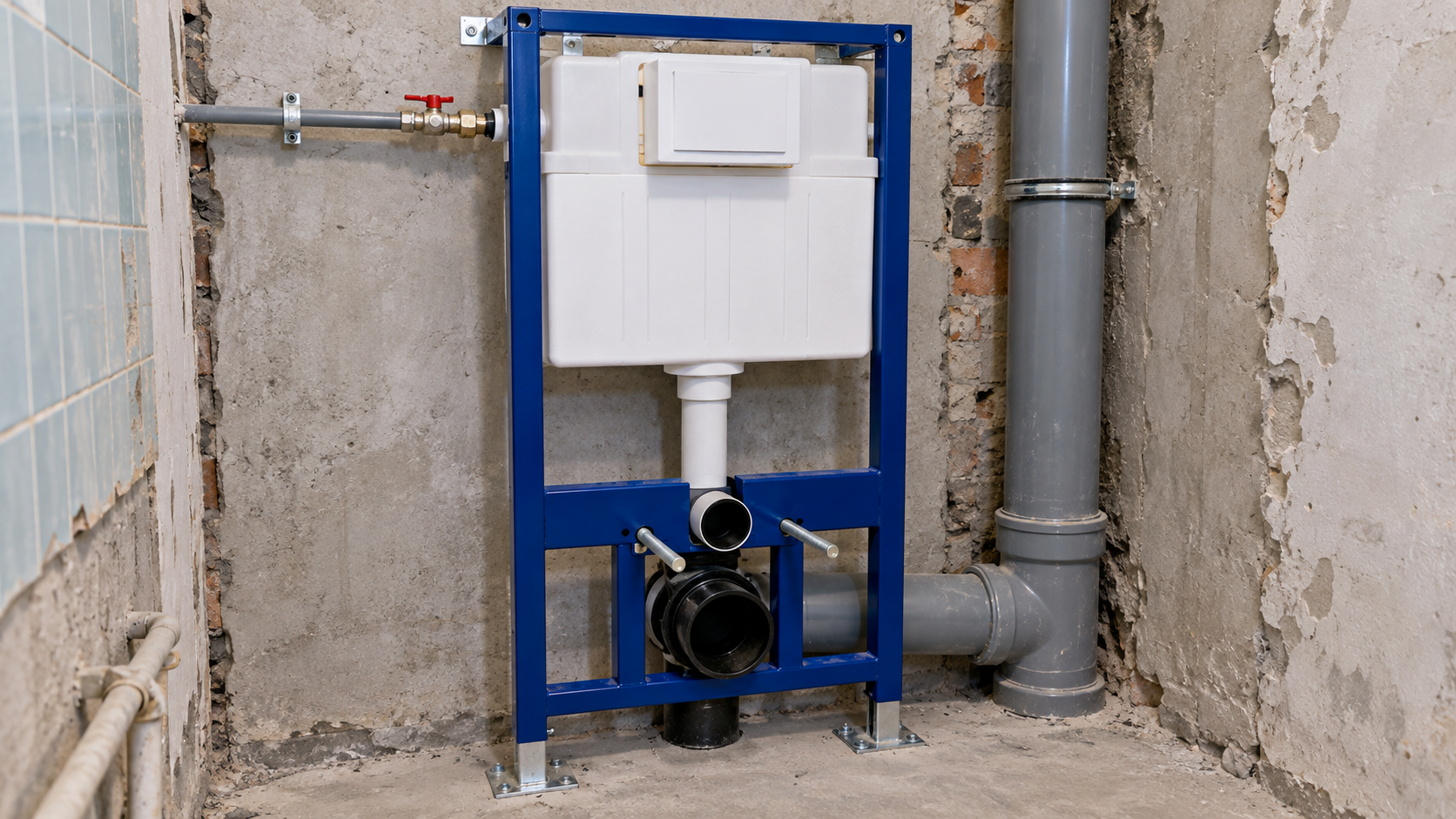Металлическая рама инсталляции для подвесного унитаза