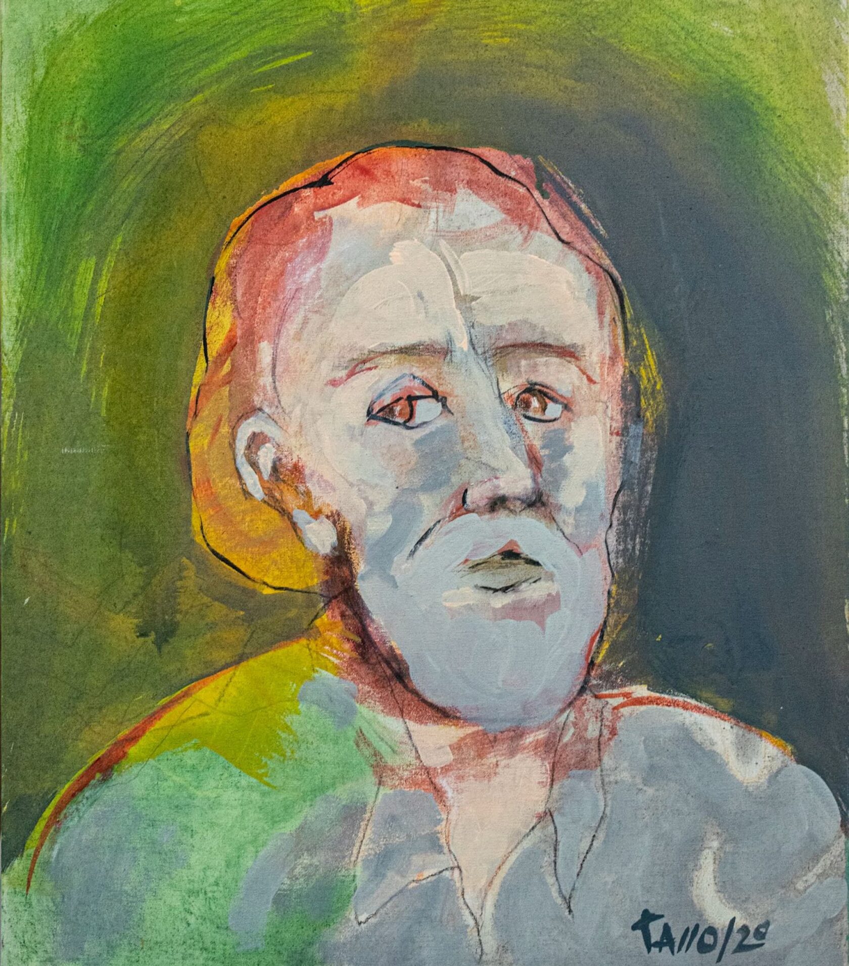 автопортрет на ткани. 30х35