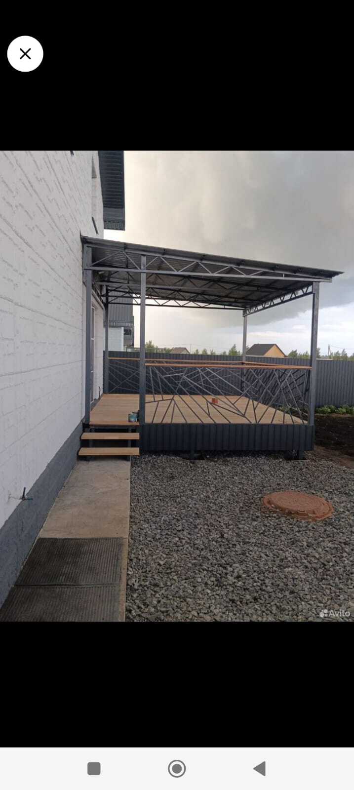 Навесы на металлокаркасе