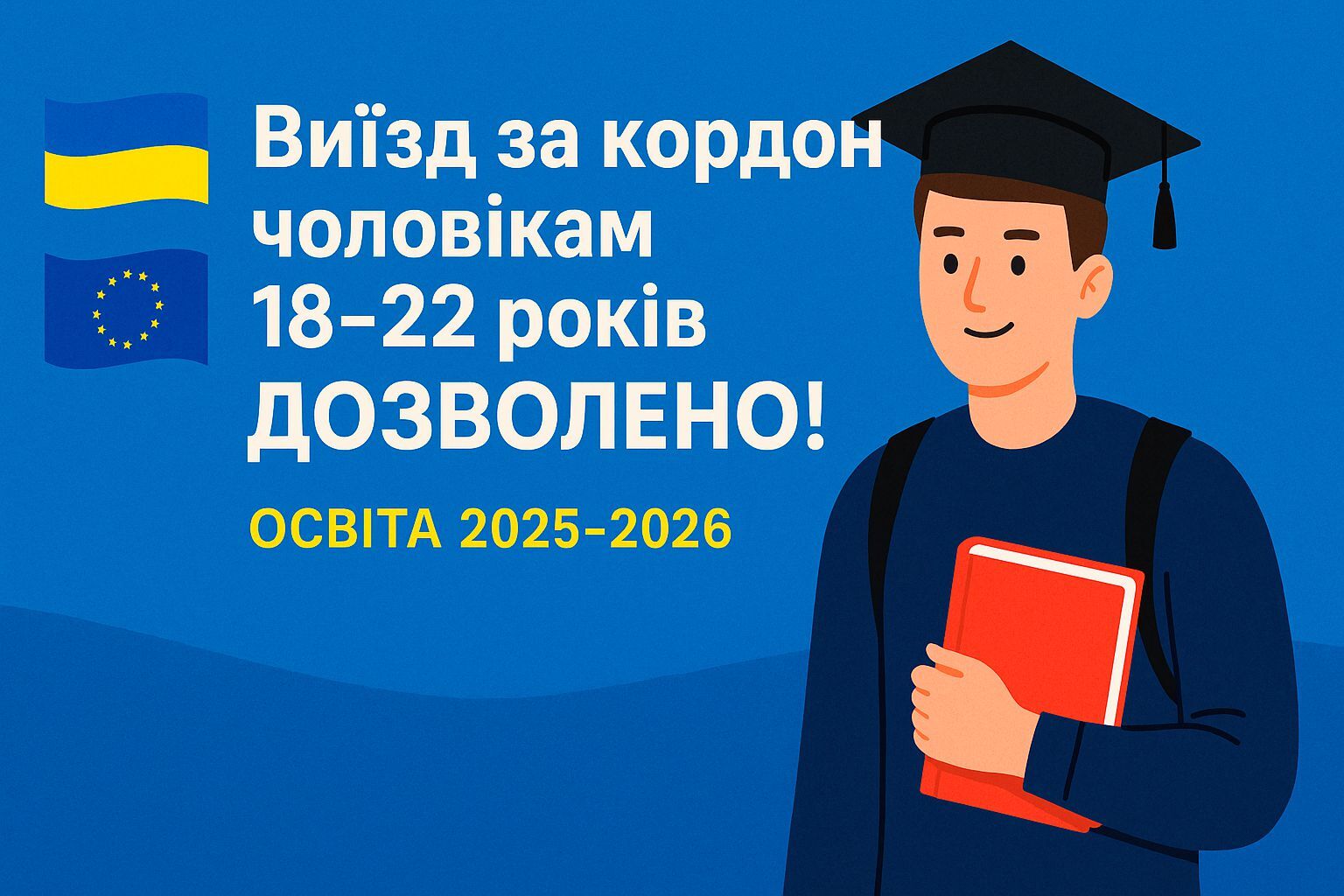 Виїзд за кордон для чоловіків 18–22 років дозволено! Освіта 2025-2026