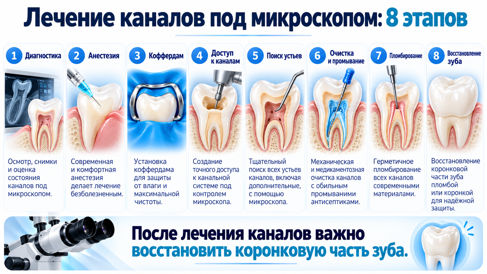 Когда необходимо лечение зубов под микроскопом