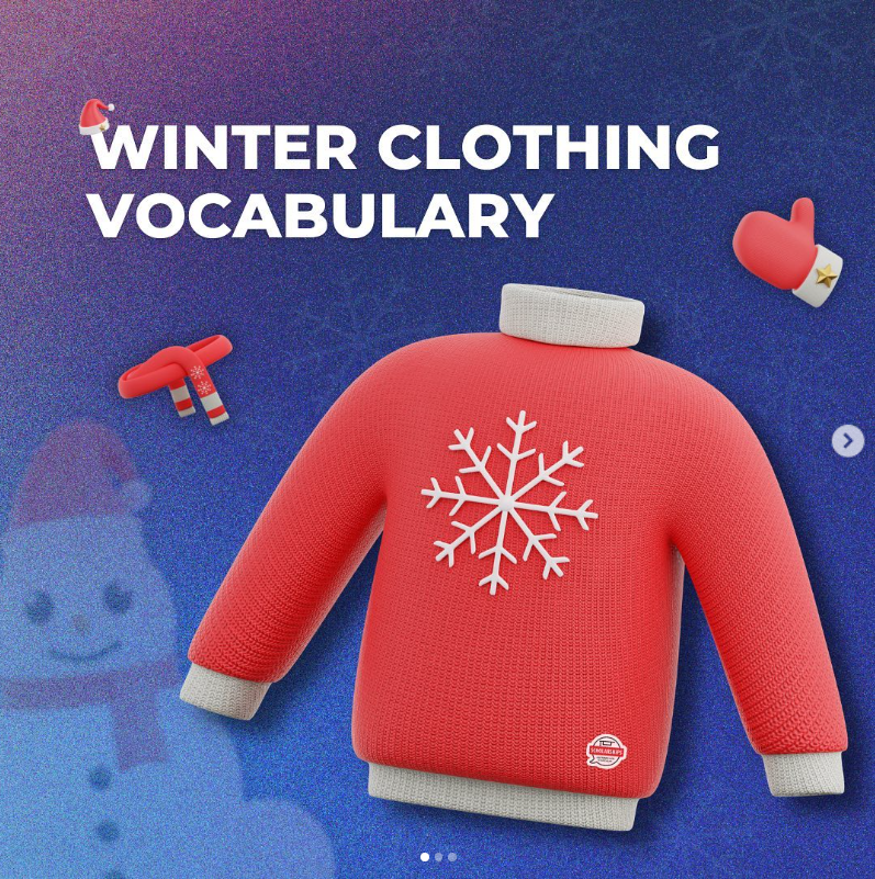 Winter clothing vocabulary, Basic Winter Clothing Vocabulary, фразы о зиме на английском