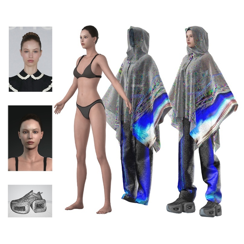 Пример визуализации платья и аватара в CLO 3D