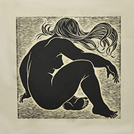 engraving linocut Nude