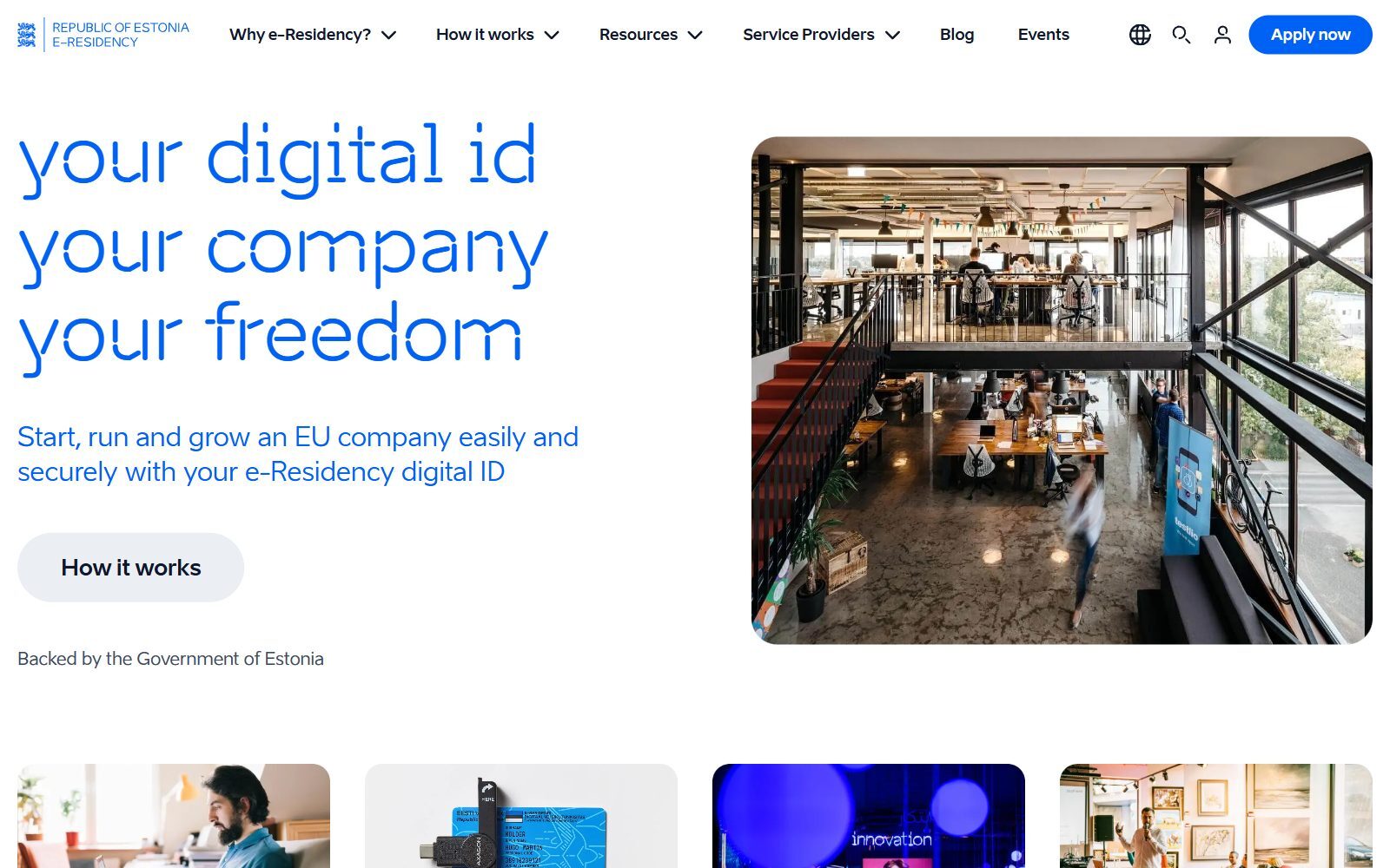 Estonia e-Residency homepage screenshot (October 2026)
