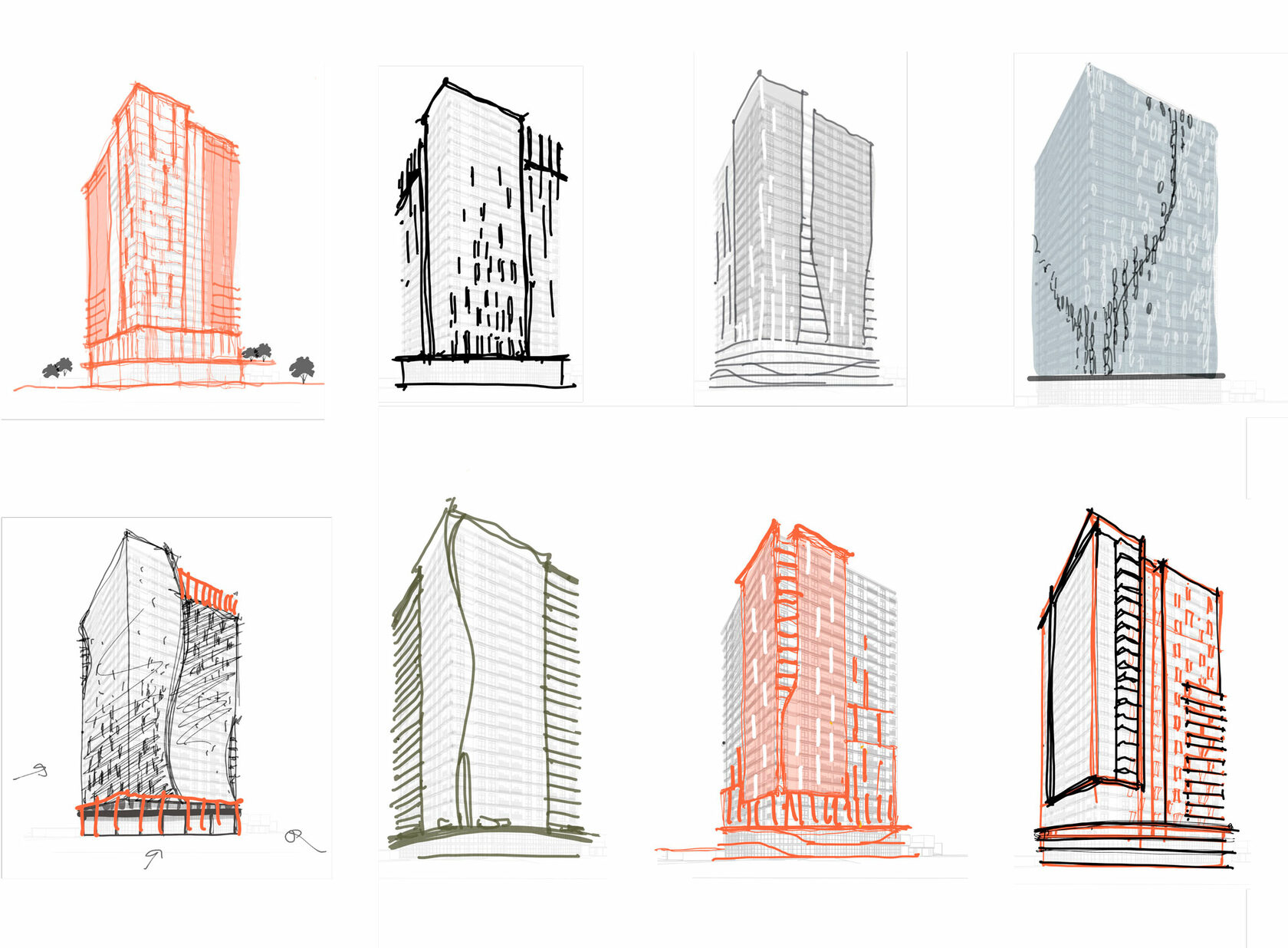 Архитектурные скетчи фасадов