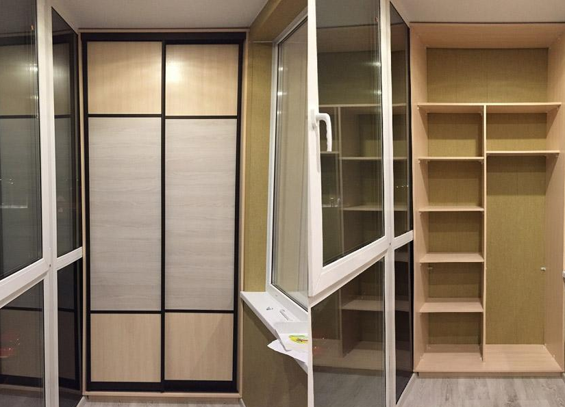 высокий встроенный шкаф на балкон фото 956