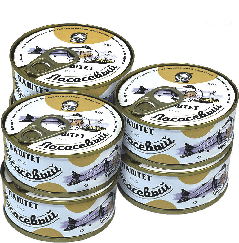 Паштет Лососевый, из Тунца, Форелевый копченый. Рыбные консервы