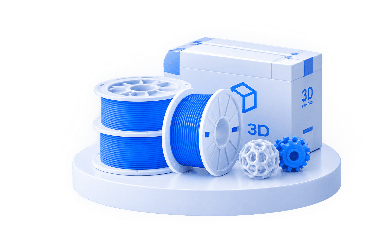 Катушки пластика для 3D-печати и коробка