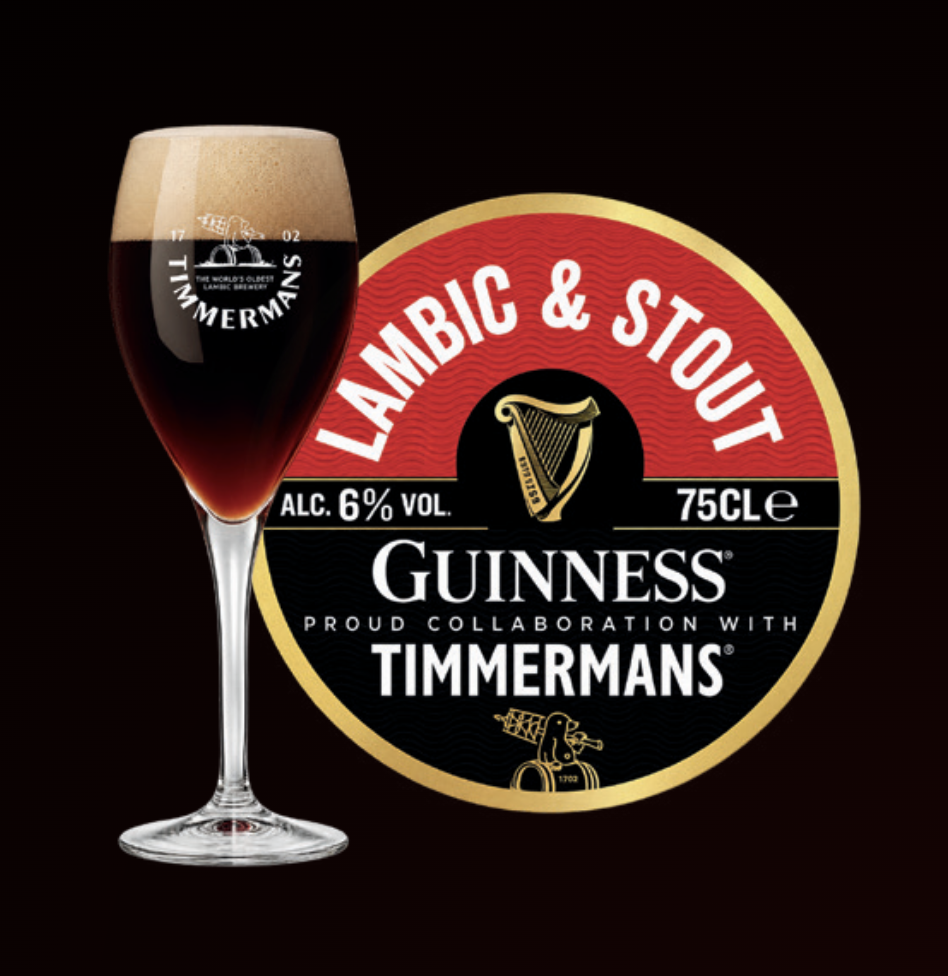 Guinness Lambic & Stout — бокал и лейбл