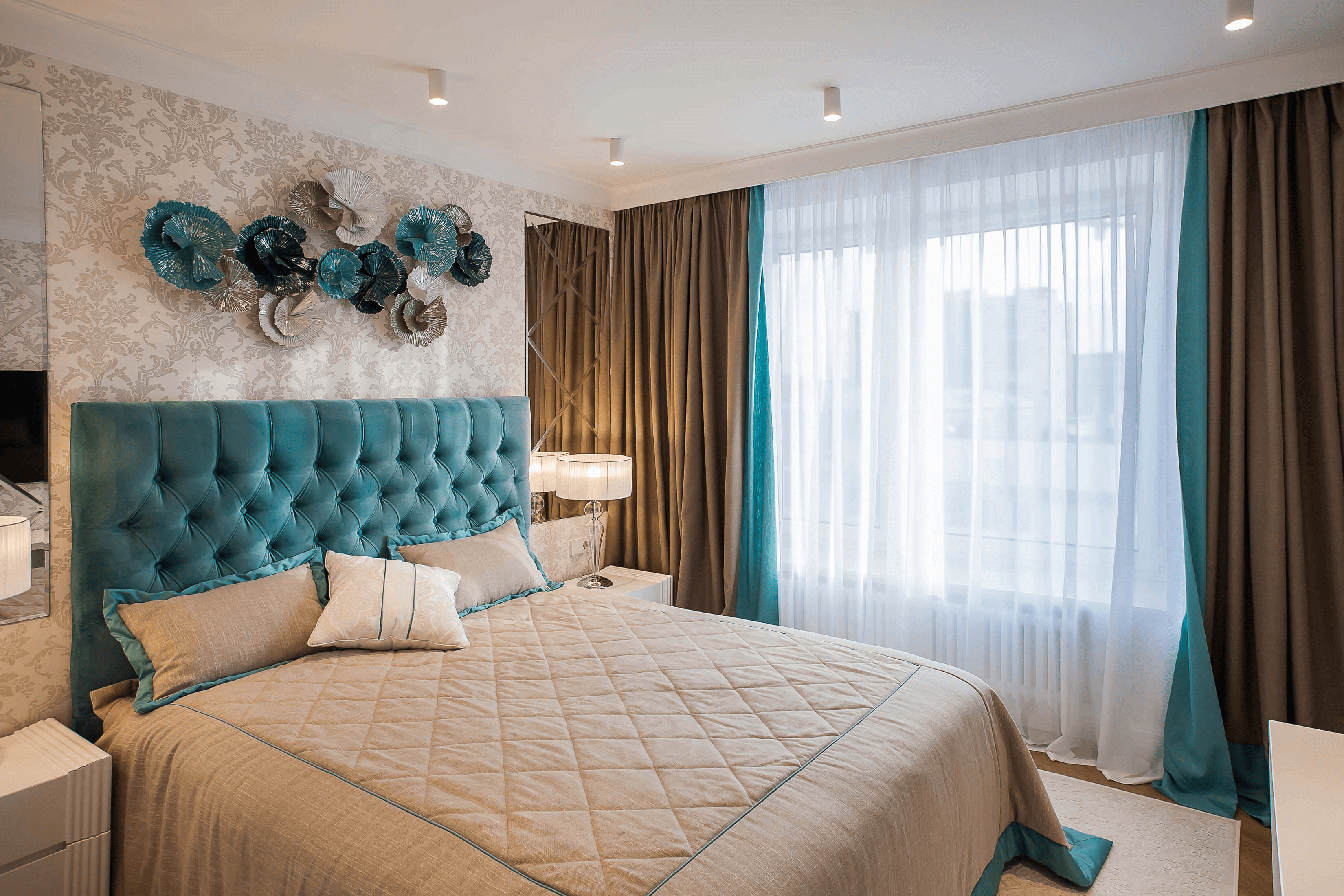 Саввинский переулок - Дизайн интерьера спальни, кровать