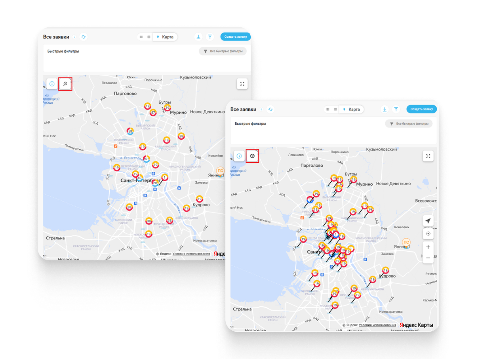 Улучшенная работа с картой в HubEx: управление кластеризацией заявок