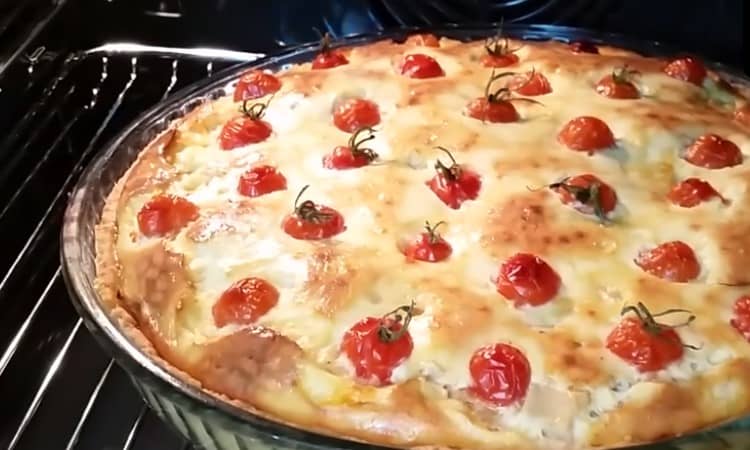 Приготовление пирога киш с курицей, грибами и сыром: шаг 14