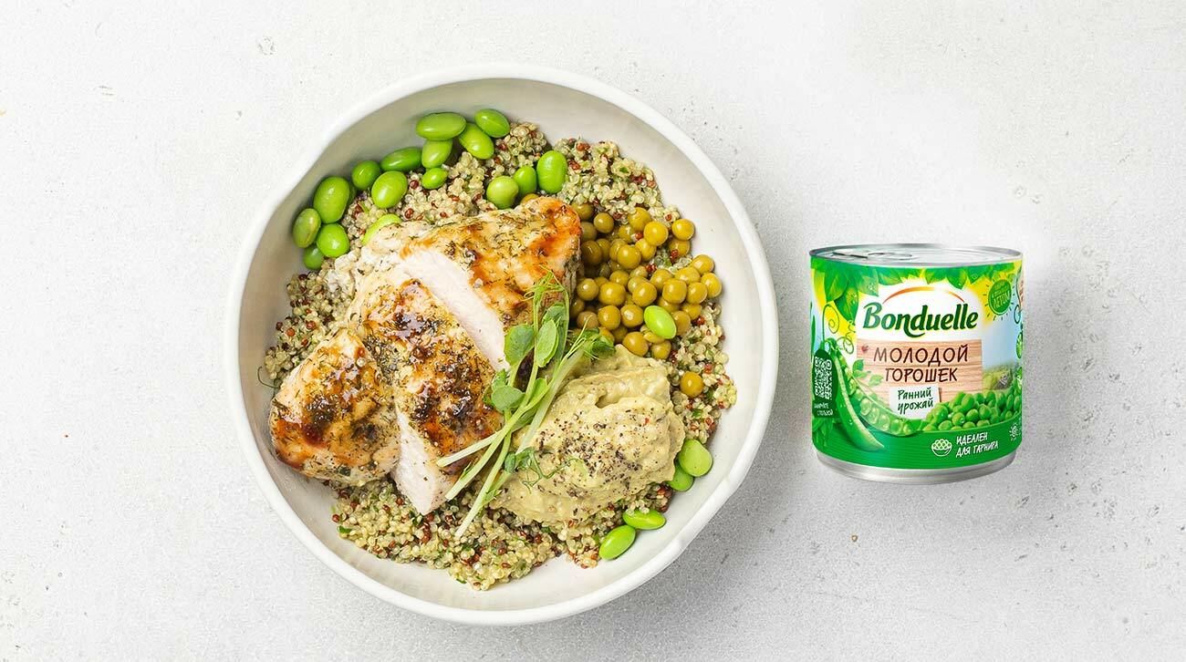 Гринбоул с куриным филе и молодым горошком Bonduelle