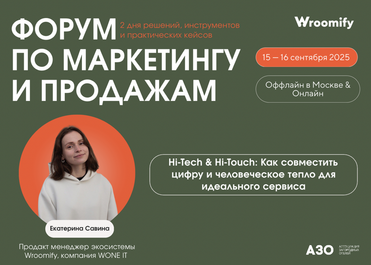 Экосистема решений для индустрии гостеприимства Wroomify. Екатерина Савина, Wone IT