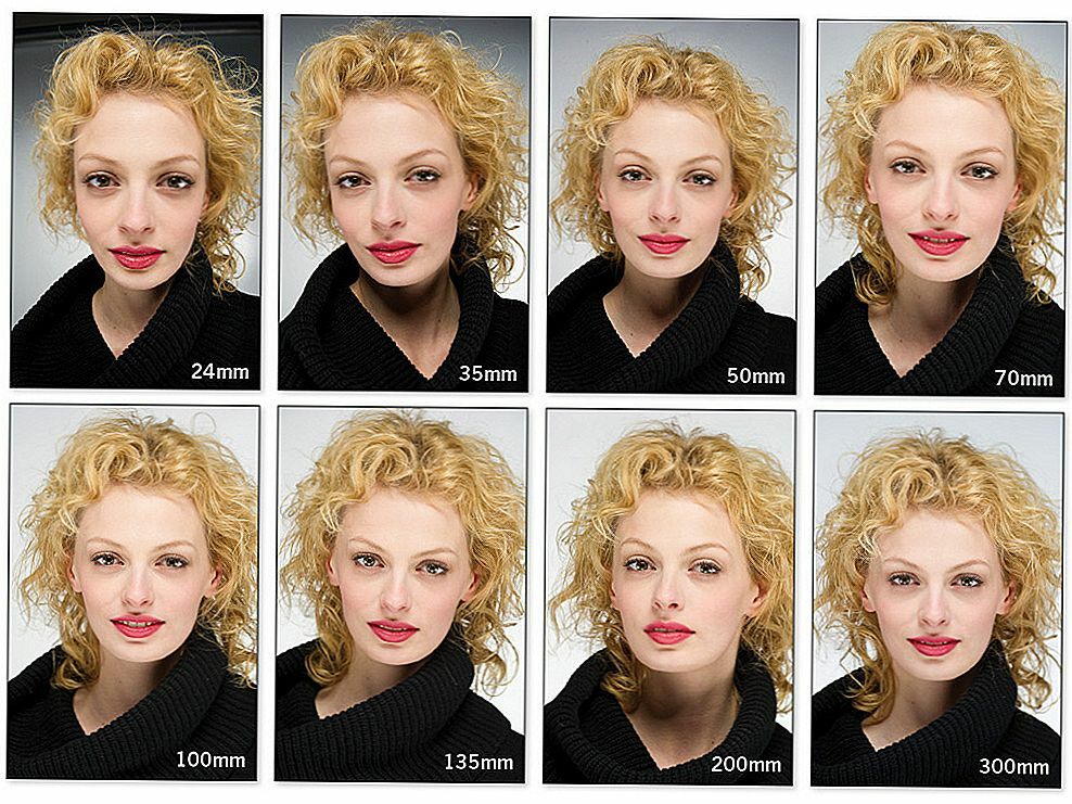 Обратите внимание на то, как меняется отображение портрета при использовании разных объективов
